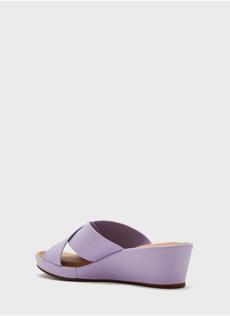 Beira Rio Cross Strap Low Heel Wedge Sandals
