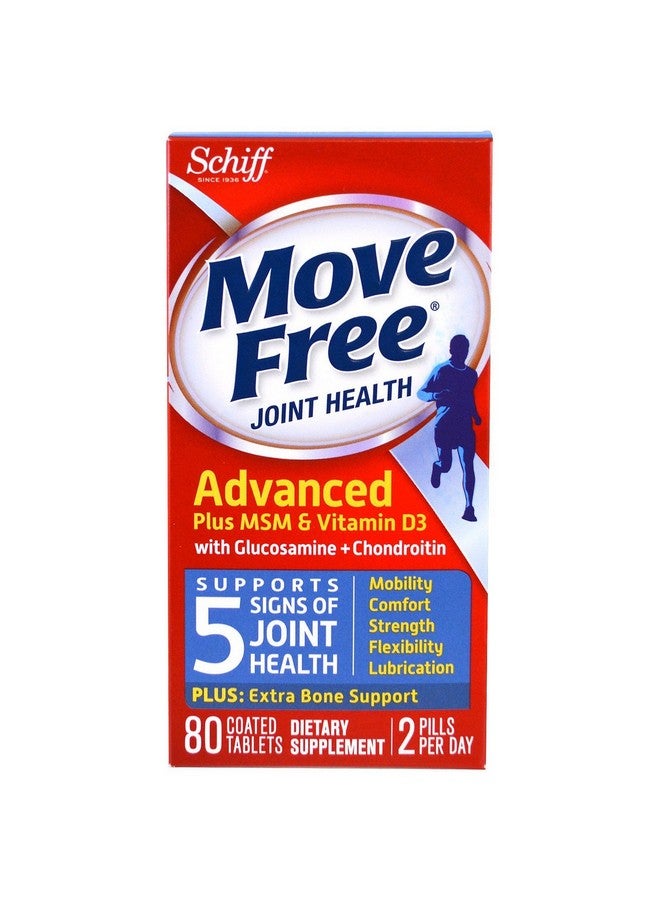 Schiff Move Free Glucosamine and Chondroitin Plus MSM & D3 Advanced Joint Health Supplement Tablets, (80 Count in A Box), Supports Mobility, Comfort, Strength, Flexibility and Lubrication* (Pack of 3) - Image 1