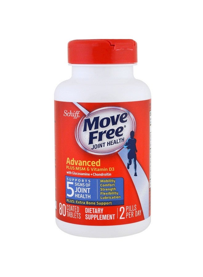 Schiff Move Free Glucosamine and Chondroitin Plus MSM & D3 Advanced Joint Health Supplement Tablets, (80 Count in A Box), Supports Mobility, Comfort, Strength, Flexibility and Lubrication* (Pack of 3) - Image 2