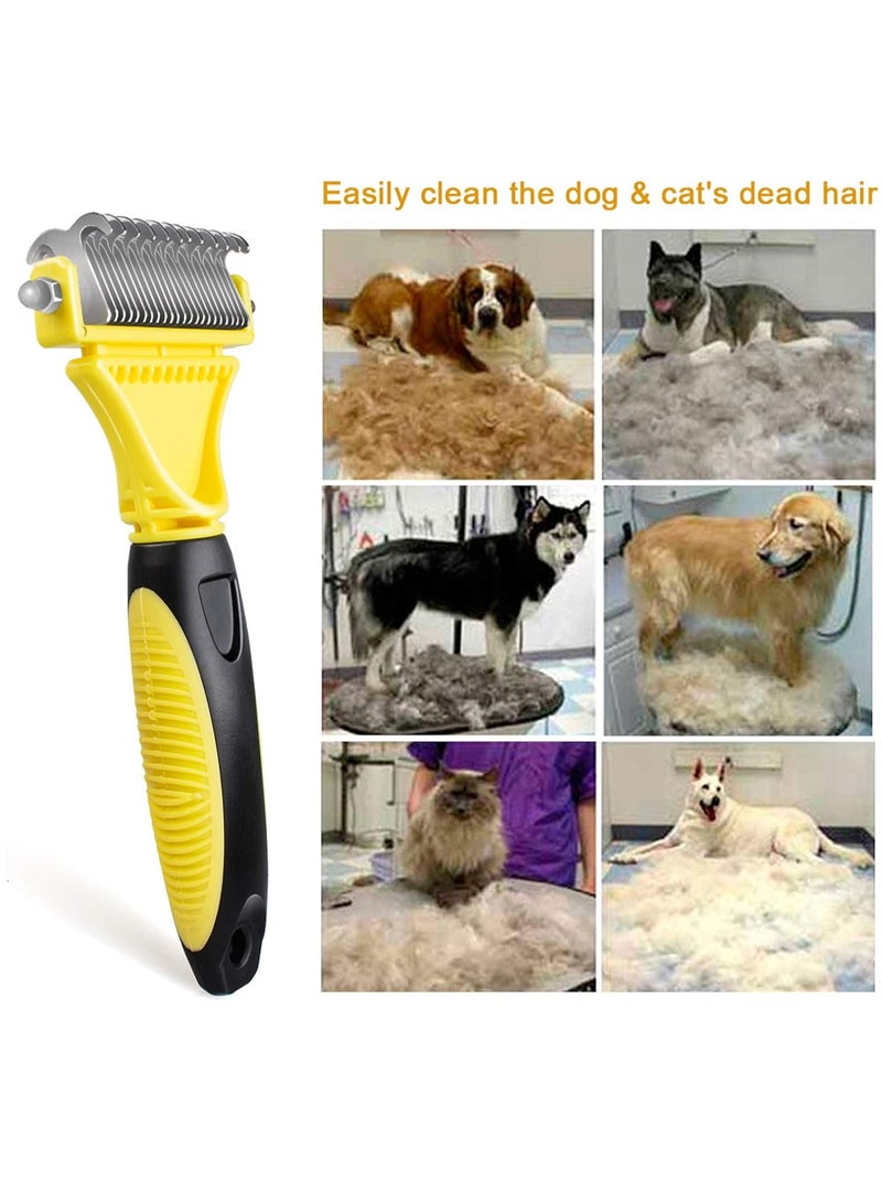 Morpilot Dog Brush Cat Brush Grooming Comb 23 plus 12 Double Sided Undercoat Rake Dematting Deshedding Tool for Long Hair Pets Cat Dog Slicker Shedding Brushes Efficiently Reduces Hair Loss by up to 90 percent - Image 2