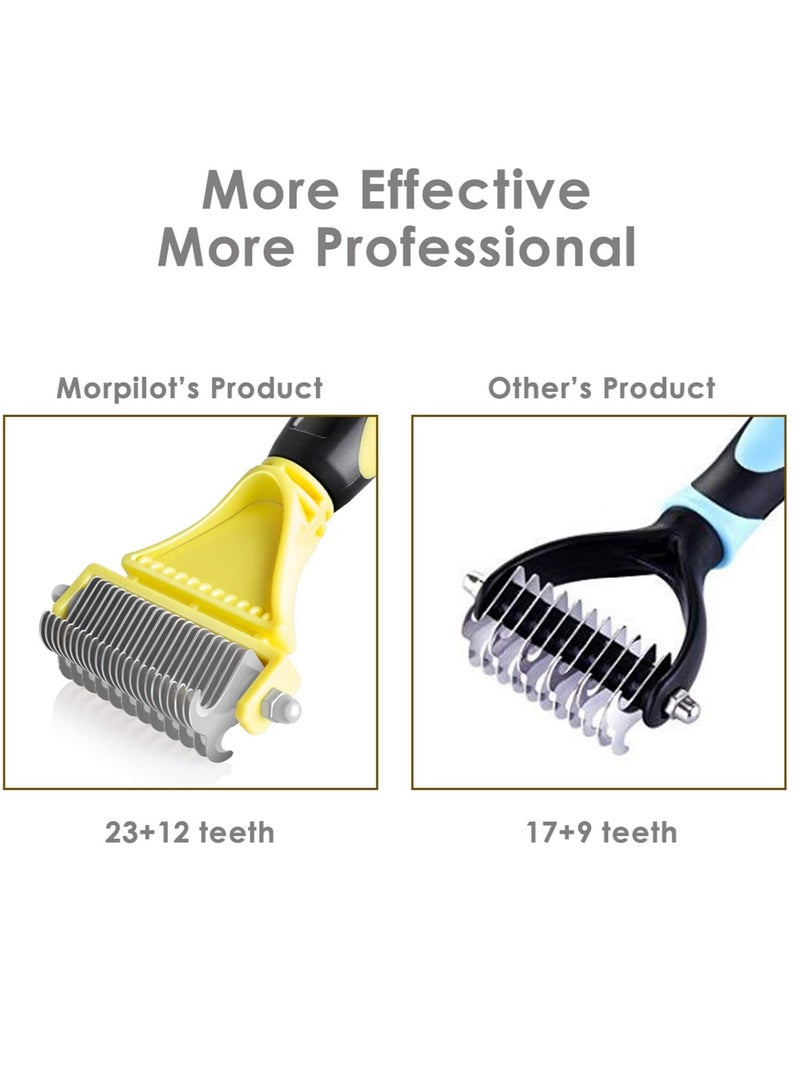 Morpilot Dog Brush Cat Brush Grooming Comb 23 plus 12 Double Sided Undercoat Rake Dematting Deshedding Tool for Long Hair Pets Cat Dog Slicker Shedding Brushes Efficiently Reduces Hair Loss by up to 90 percent - Image 3