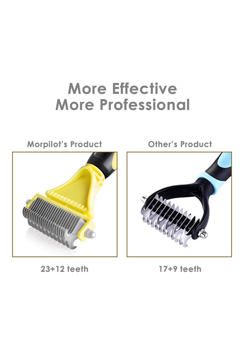 Morpilot Dog Brush Cat Brush Grooming Comb 23 plus 12 Double Sided Undercoat Rake Dematting Deshedding Tool for Long Hair Pets Cat Dog Slicker Shedding Brushes Efficiently Reduces Hair Loss by up to 90 percent - Image 4