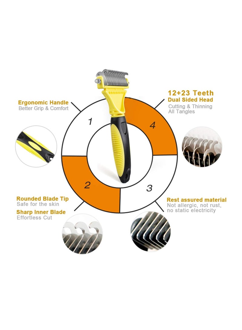 Morpilot Dog Brush Cat Brush Grooming Comb 23 plus 12 Double Sided Undercoat Rake Dematting Deshedding Tool for Long Hair Pets Cat Dog Slicker Shedding Brushes Efficiently Reduces Hair Loss by up to 90 percent - Image 5
