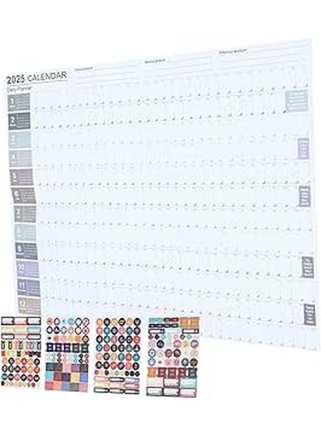 2025 Yearly Wall Calendar Paper Schedule Planner For Office Home Daily Planning - Image 1