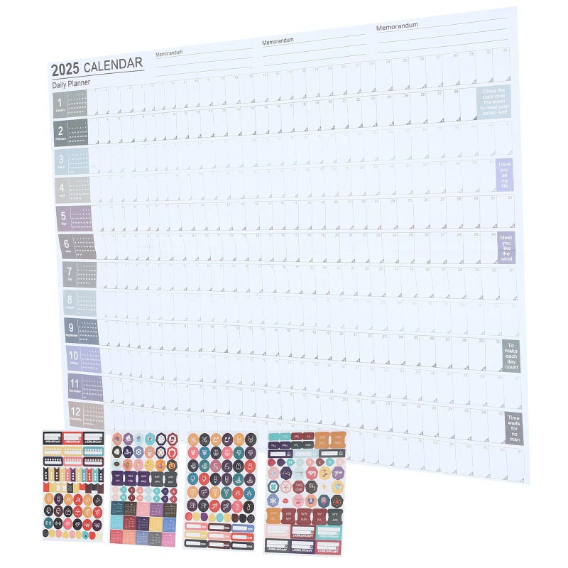 2025 Yearly Wall Calendar Paper Schedule Planner For Office Home Daily Planning - Image 2