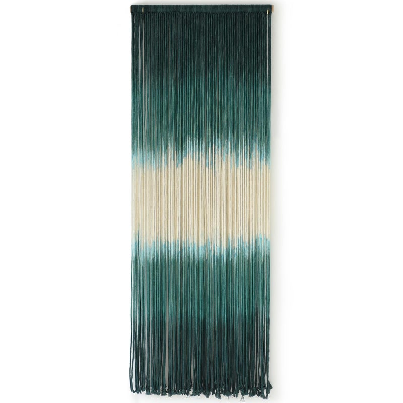 Flber Macrame Wall Hanging Green Boho Handmade Ombre Wall Art Decor for Living Room Bedroom Fiber Art 15''W*43''L - Image 1