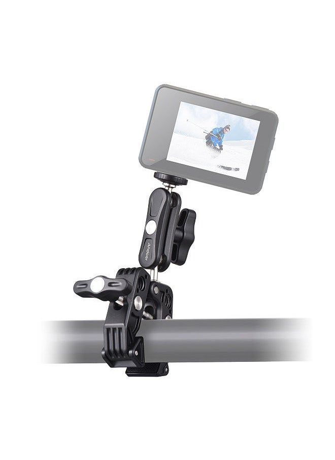 ANDOER - Andoer Super Clamp Mount Camera Mount Flexible Monitor Mount with Dual 360° Rotatable Ball Head 1/4 Inch & 3/8 Inch Threads Replacement for GoPro Hero 11/10/9/8 DSLR Cameras Smartphone - Image 1