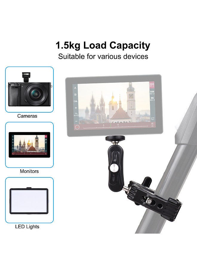 ANDOER - Andoer Super Clamp Mount Camera Mount Flexible Monitor Mount with Dual 360° Rotatable Ball Head 1/4 Inch & 3/8 Inch Threads Replacement for GoPro Hero 11/10/9/8 DSLR Cameras Smartphone - Image 1