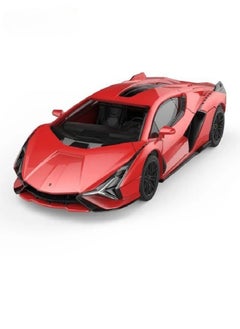 die cast 1:32 Compatible for Lamborghini Sian Model Car Toy, Zinc Alloy Pull Back Toy car with Sound and Light for Kids & Adults (Red)  - Image 2