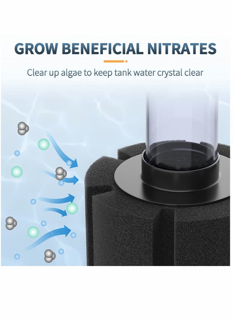 Ailily 3 Pack Aquarium Fish Tank Biochemical Cotton Filter Nano Bio Sponge Filter Quiet Betta Fry Shrimp and Small Fish Foam Filter, for Fish Tank Up to 10 60 Gallon Water Fairy Cotton XY2835 - Image 2