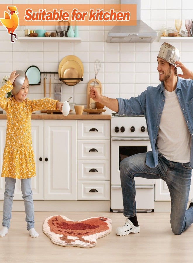 Drydiet سجادة لعب دراي دايت بتصميم مزرعة، سجادة دجاج، سجادة مطبخ ريفية، سجادة أطفال لطيفة على شكل حيوانات المزرعة، مانعة للانزلاق وقابلة للغسل، سجادة باب حمام، سجادة حمام على شكل دجاجة، ديكور غرفة أطفال ريفي - Image 4