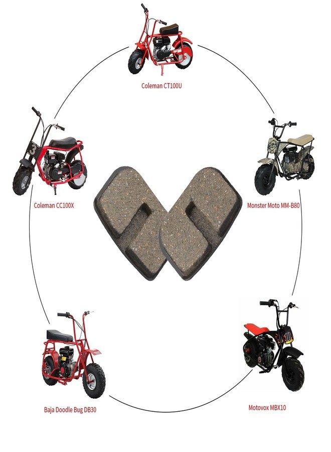 KAMIER Mini Bike Disc Brake Pads for 79cc 97cc 100cc 105cc 2.8hp Coleman CT100U CC100X Baja Doodle Bug DB30 Monster Moto MMB80 MMB105 Motovox MBX10 49cc 50cc SYX Moto Holeshot Mototec Dirt Bike Parts - Image 3