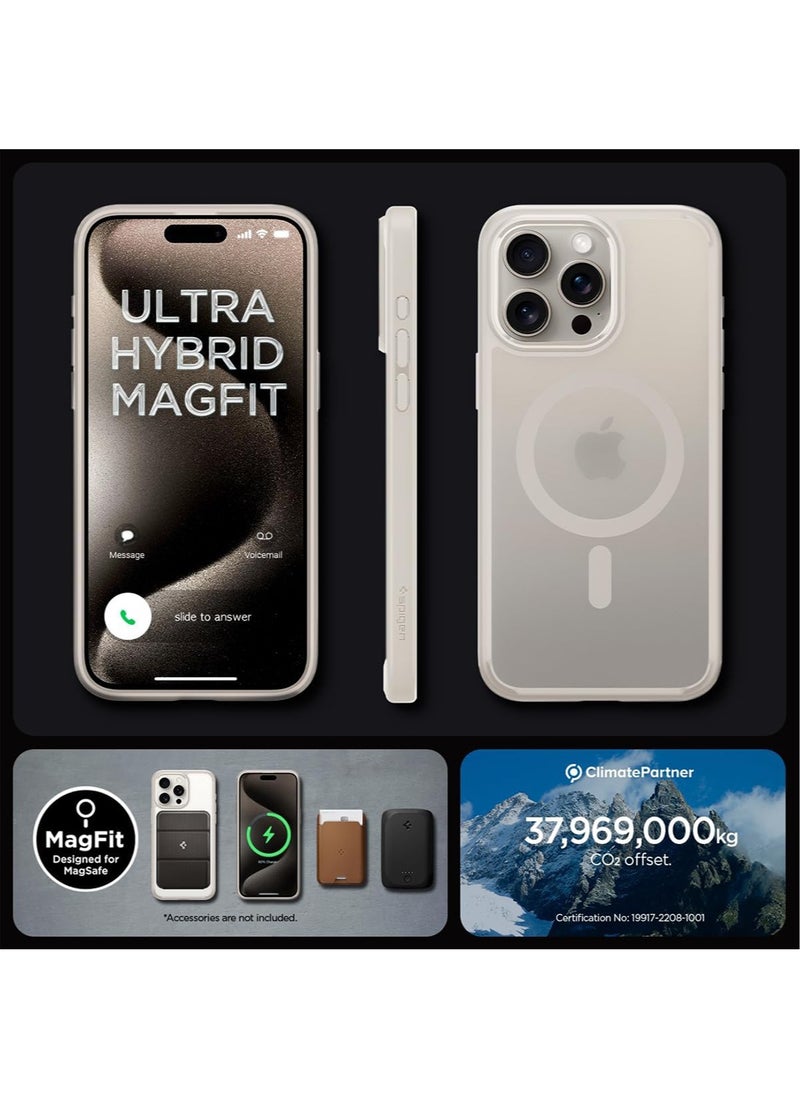 Ultra Hybrid MagFit for iPhone 15 Pro Case Cover with MagSafe - Frost Natural Titanium