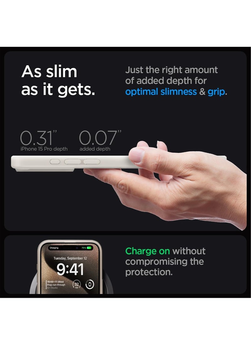 Ultra Hybrid MagFit for iPhone 15 Pro Case Cover with MagSafe - Frost Natural Titanium