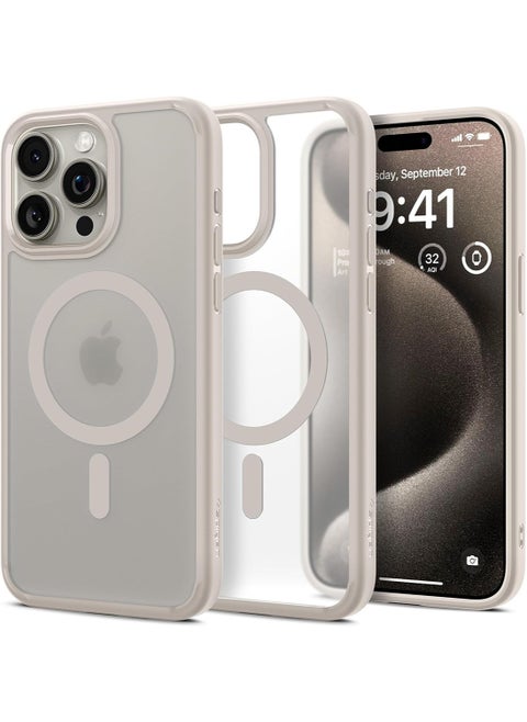 Ultra Hybrid MagFit for iPhone 15 Pro Case Cover with MagSafe - Frost Natural Titanium