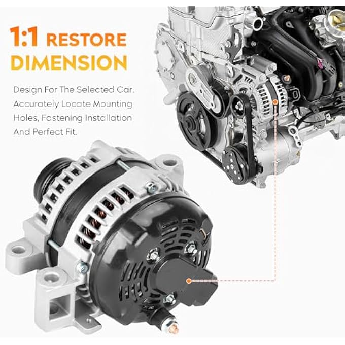 AEagle New Alternator for V6 2.8L 3.6L Cadillac Cts 2004 2005 2006 2007, 104210-3191, 104210-4430, 25751145, 25756439 - Image 3