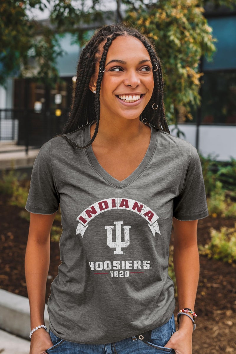 Blue 84 Indiana Hoosiers NCAA Officially Licensed Women's T-Shirt Burnout Vintage Scholar, X-Large - Image 1