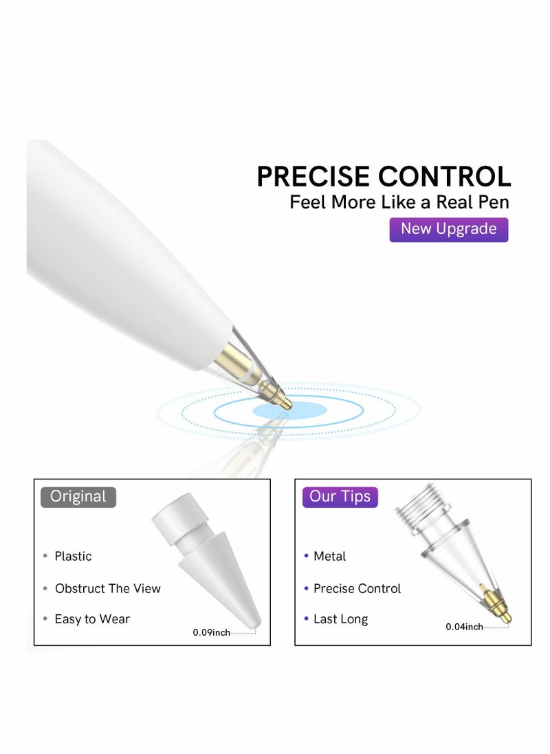 Excefore - Replacement Tips for Apple Pencil, 2 Pack Compatible with Apple Pencil 2nd Gen and 1st Gen, No Wear Out Fine Point Precise Control Pen Like Nibs for Apple Pencil (Clear 1.8mm) - Image 1