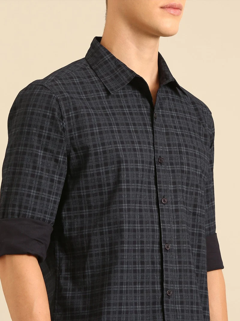 Joven  Navy Blue Casual Shirt for Men for Men | Best Price UAE