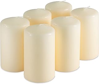 Tribello SPAAS Set of 6 Ivory Pillar Candles - 2.3x4 Inch Unscented Pillar Candles | Decorative Ivory Pillar Candles - Image 1
