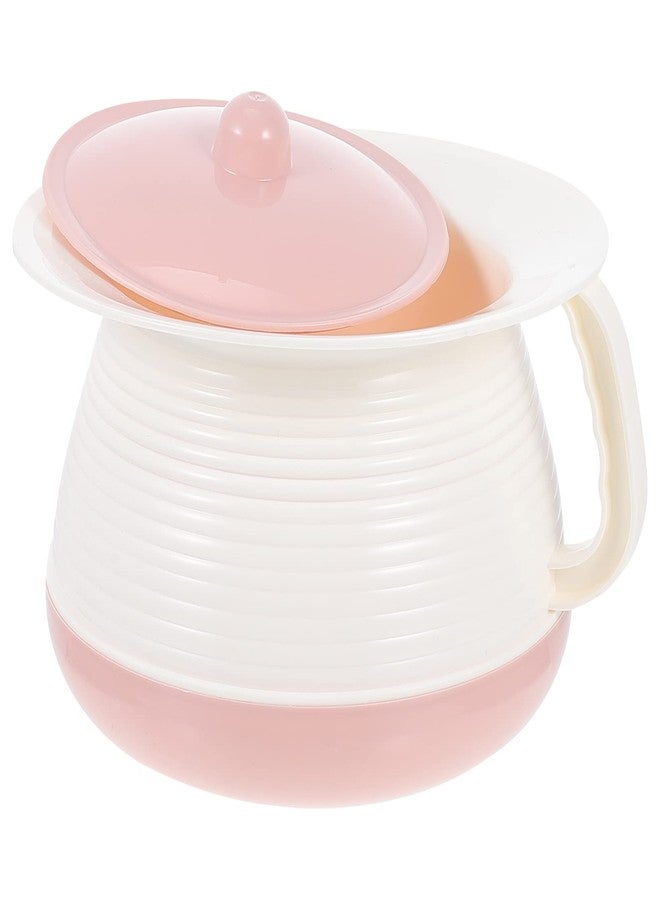 minkissy Portable Spittoon with Lid Small Covered Chamber Pot 8.27X7.28X5.51 Inch for Elderly Kids Home Hospital Use Easy to Clean Durable Plastic Urinal - Image 1