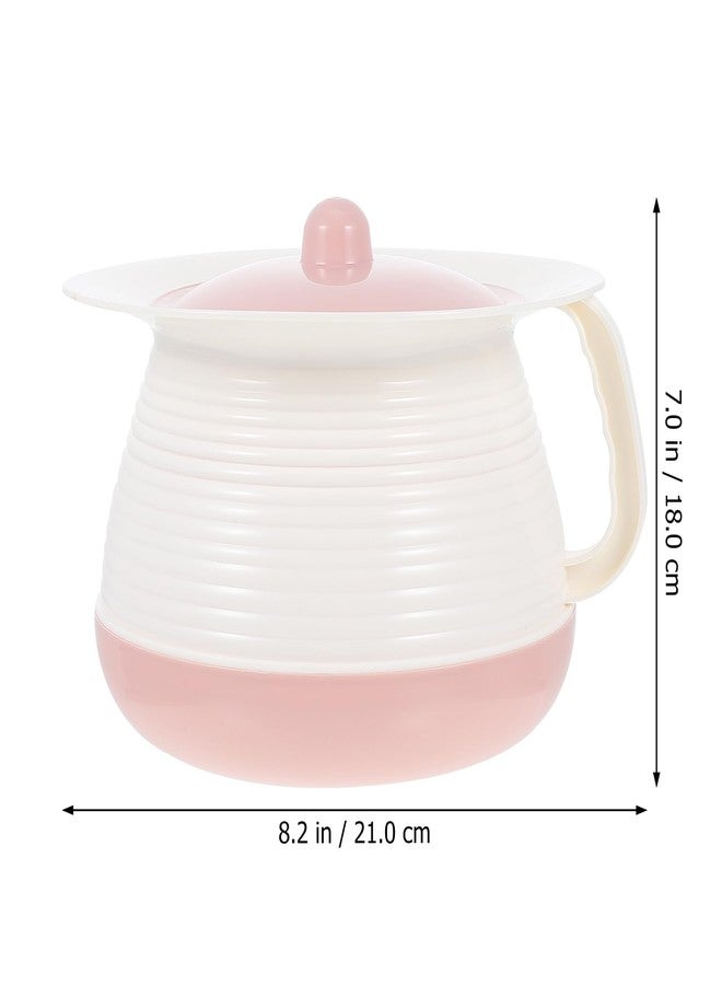 minkissy Portable Spittoon with Lid Small Covered Chamber Pot 8.27X7.28X5.51 Inch for Elderly Kids Home Hospital Use Easy to Clean Durable Plastic Urinal - Image 2