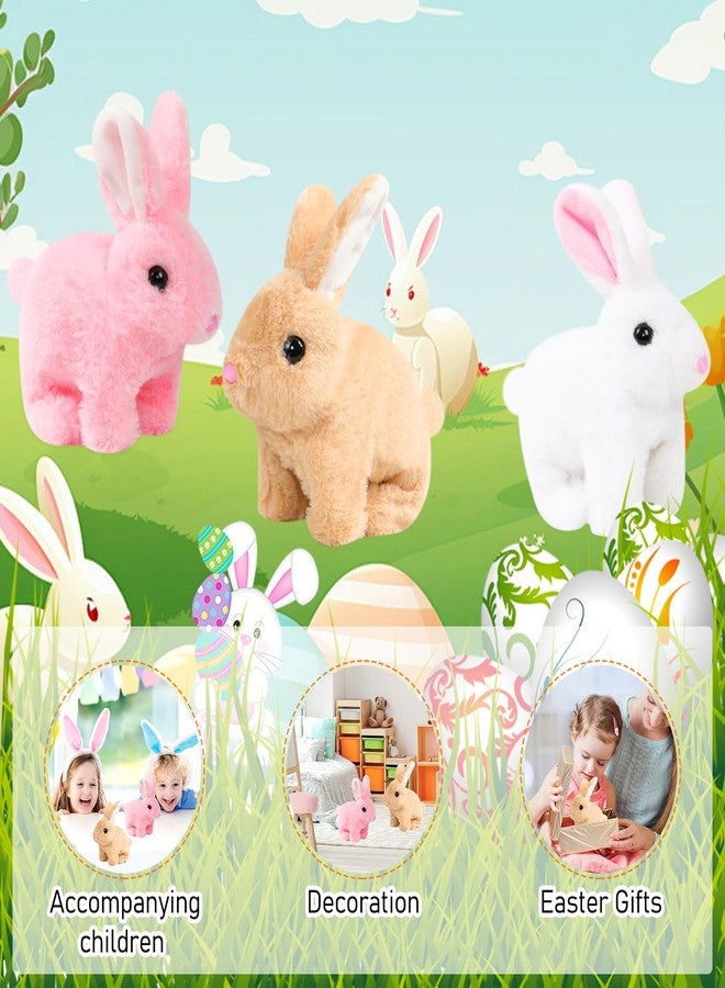 Vizela Bunby Realistic Rabbit Toy,Easter Realistic Rabbit Toys,Realistic Bunny Can Walk and Talk,7'' Interactive Plush Bunny,Hops,Twitches & Wiggles Ears,Lifelike Movements,Easter Gift(Brown) - Image 5