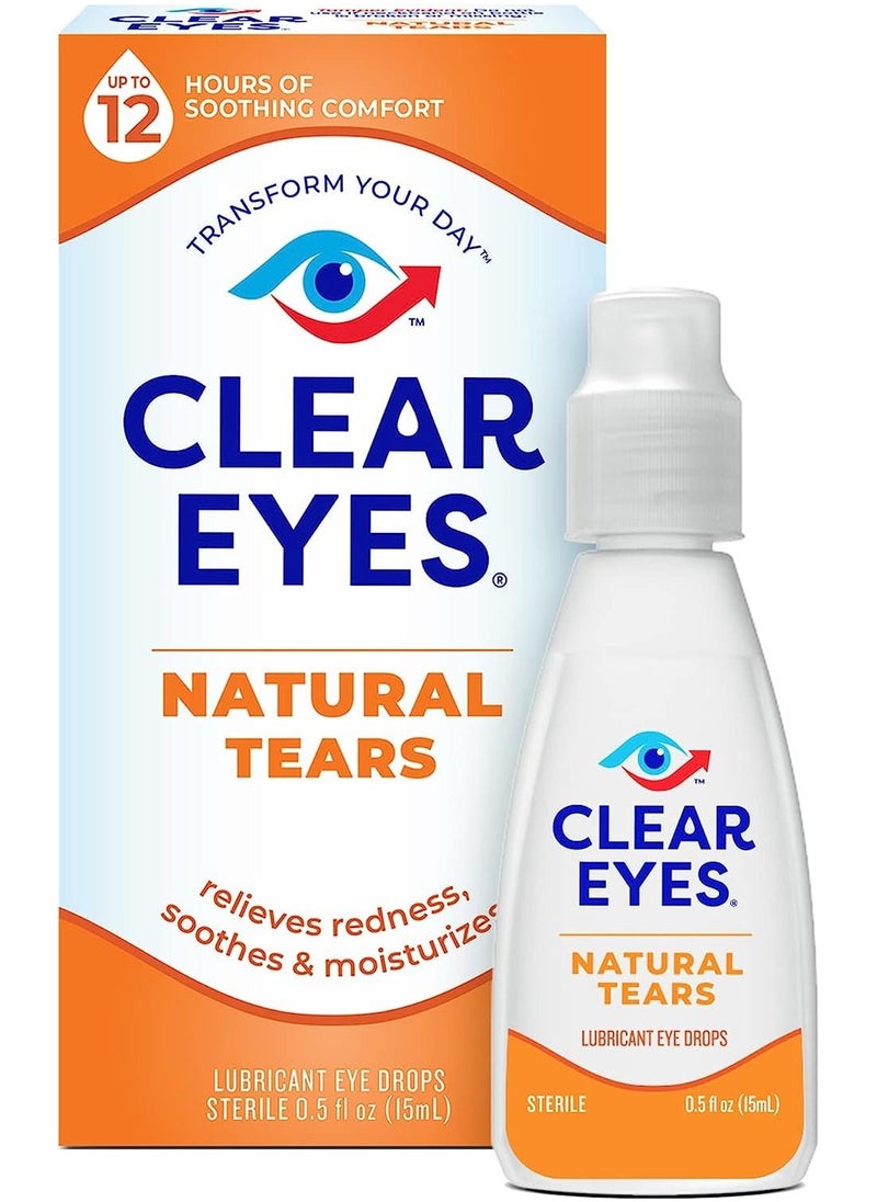 Clear Eyes Clear Eyes Natural Tears Lubricant Eye Drops Pack Of 0.5 Ounce - Pack of 3  - Image 4