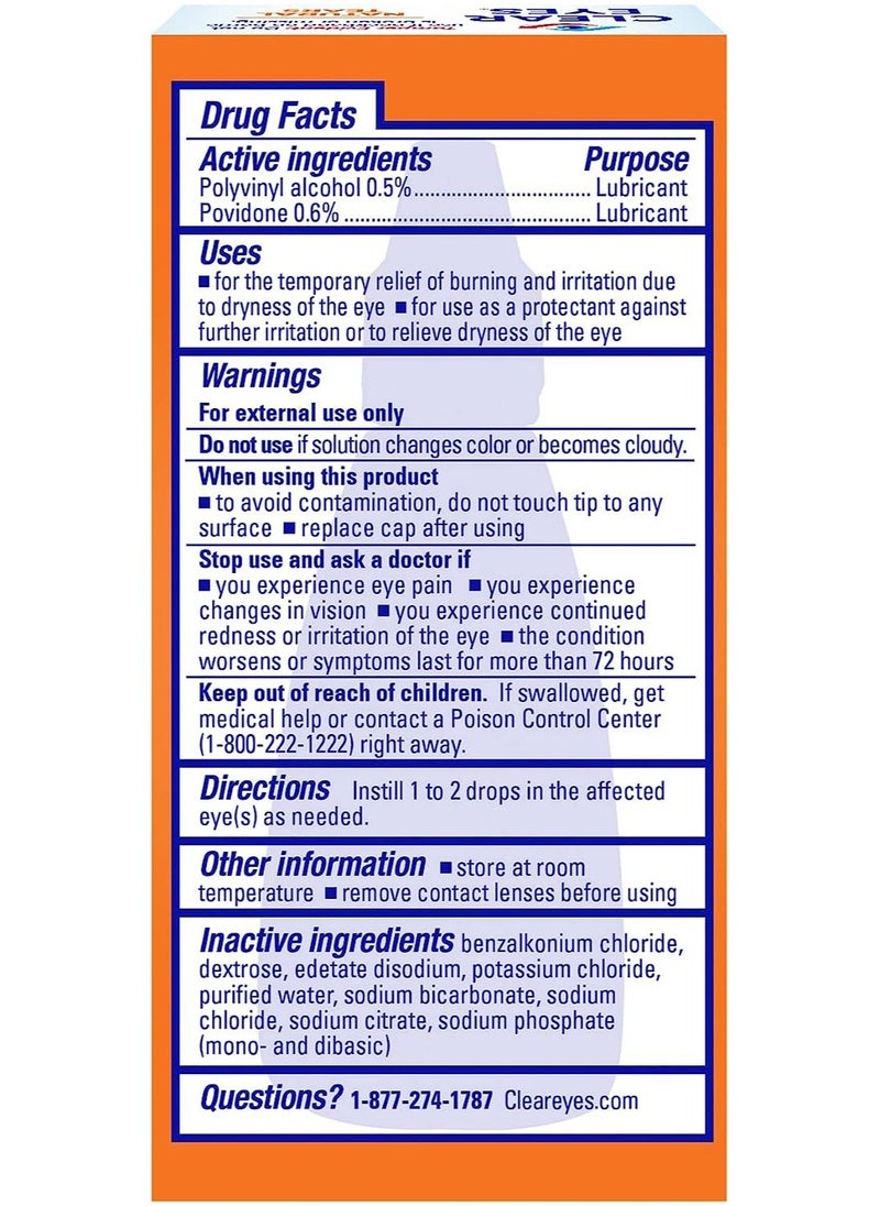 Clear Eyes Clear Eyes Natural Tears Lubricant Eye Drops Pack Of 0.5 Ounce - Pack of 3  - Image 2