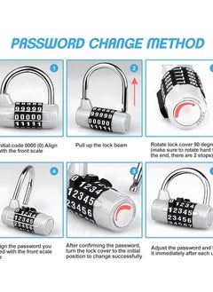 GNAFOTU Combination Padlock, Large 4-Position Outdoor Waterproof resettable Combination Padlock, 304 Stainless Steel Shackle, Suitable for Various Outdoor Places  - Image 3