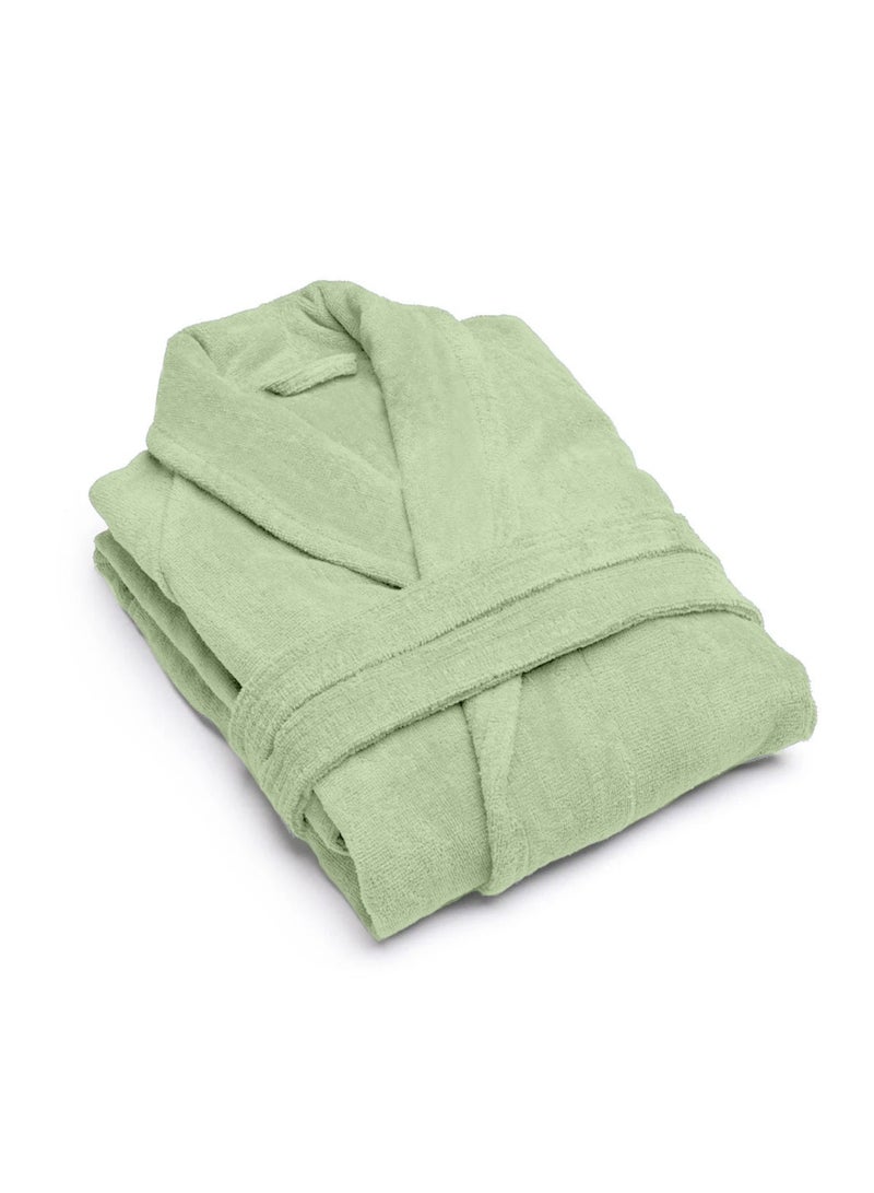 Cotton Plain Bathrobe Pista Green  - Image 2