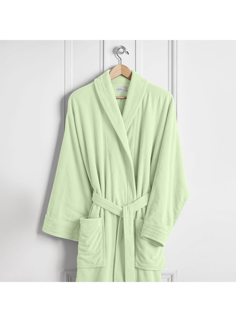 Cotton Plain Bathrobe Pista Green  - Image 1