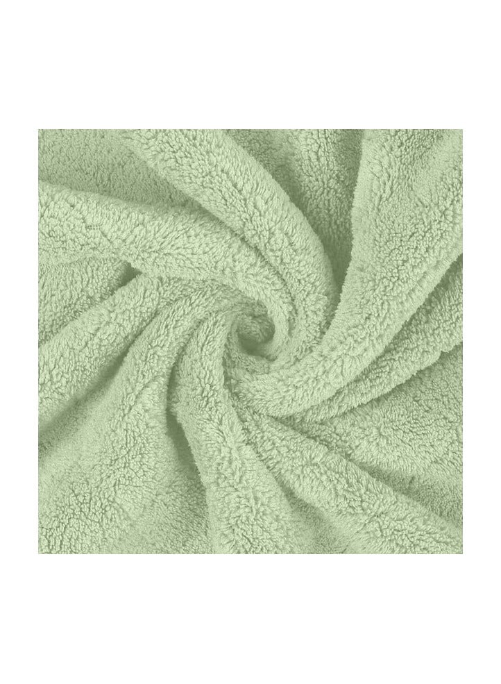 Cotton Plain Bathrobe Pista Green  - Image 4