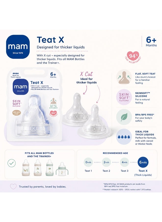 MAM SkinSoft Silicone Bottle Teats, Size 1 Slow Flow, Pack of 2 - Image 2