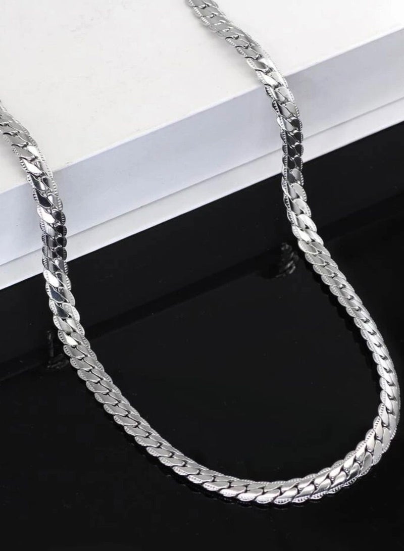 نون-شى سلسال شوكر نسائي أنيق مصنوع من الاستانلس ستيل باللون الفضي - Image 5