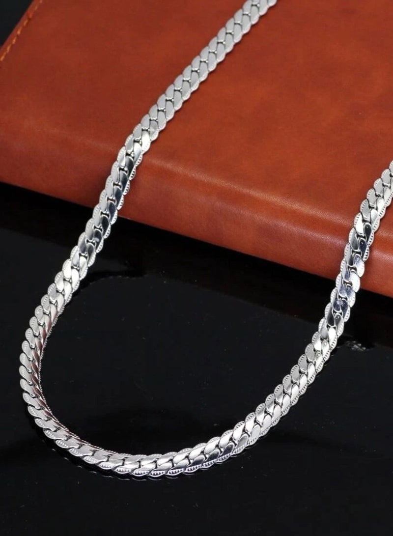 نون-شى سلسال شوكر نسائي أنيق مصنوع من الاستانلس ستيل باللون الفضي - Image 3