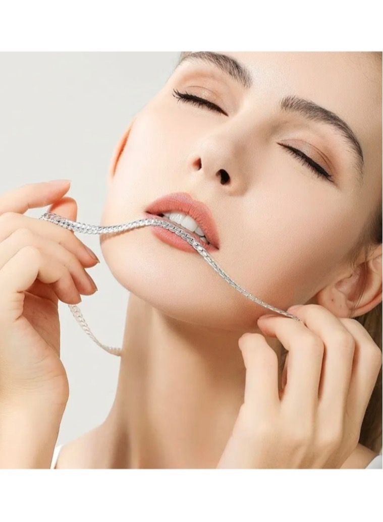 نون-شى سلسال شوكر نسائي أنيق مصنوع من الاستانلس ستيل باللون الفضي - Image 2