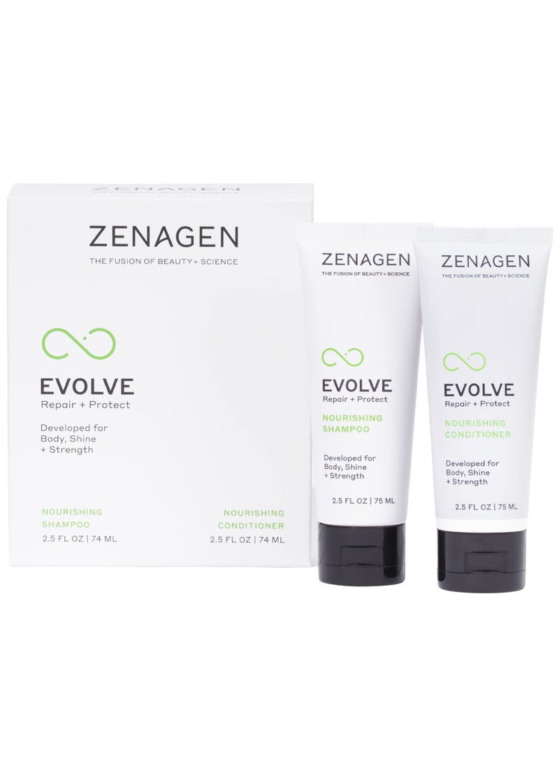 Zenagen Zenagen Evolve Travel Duo | Repairs And Strengthens Damaged Hair, Promotes Thicker Fuller Growth, Perfect For Travel, Hydrating Plant-Based Formula, Color-Safe, Vegan, 