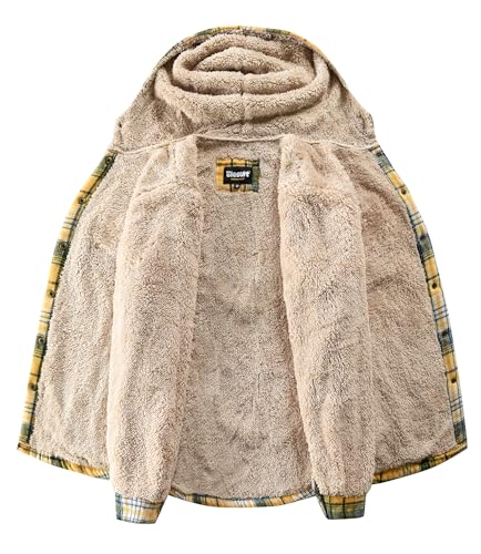 Elesuit Women's Plaid Jackets Flannel Hoodie Long Sleeve Button Down Fleece Fuzzy Hooded Jackets for Women Green X-Small - Image 4