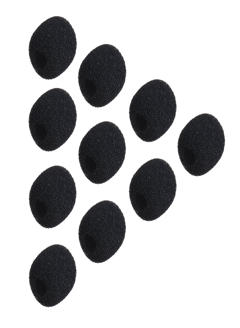 أندوير غطاء إسفنجي صغير لميكروفون سماعة الرأس، أسود، عبوة من 10 قطع - Image 1