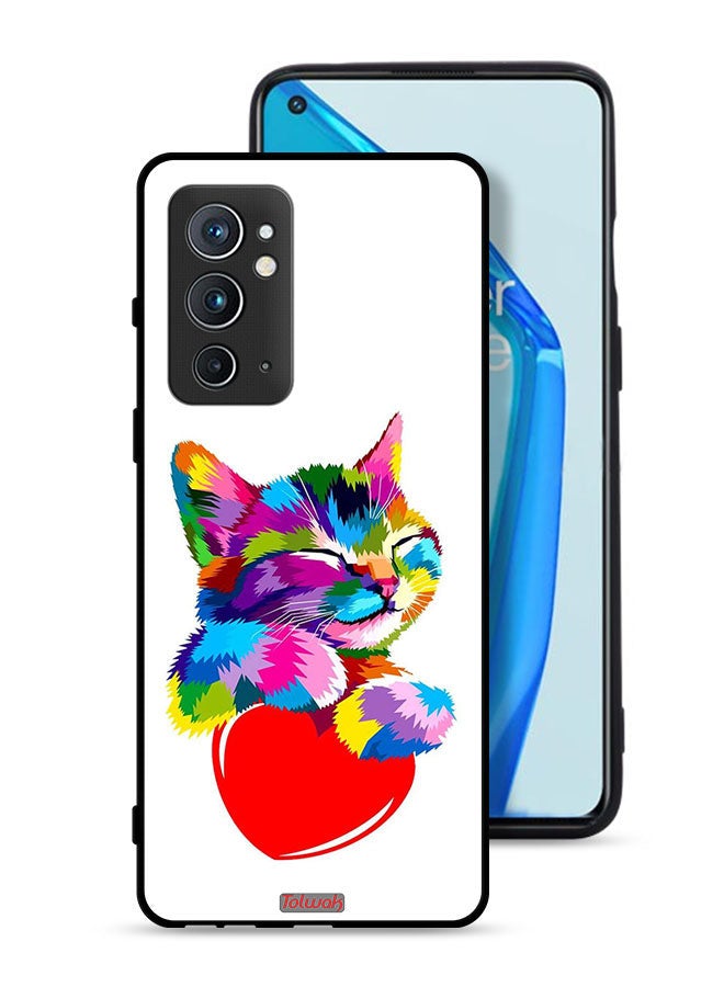 Tolwak OnePlus 9RT 5G Protective Case Cover Colourful Kitten - Image 1