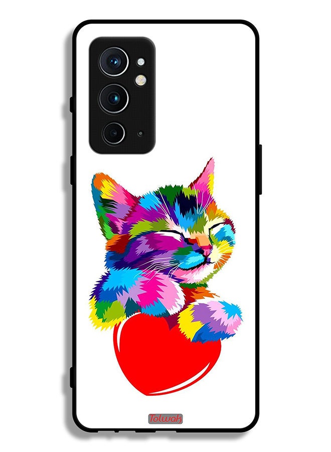Tolwak OnePlus 9RT 5G Protective Case Cover Colourful Kitten - Image 2