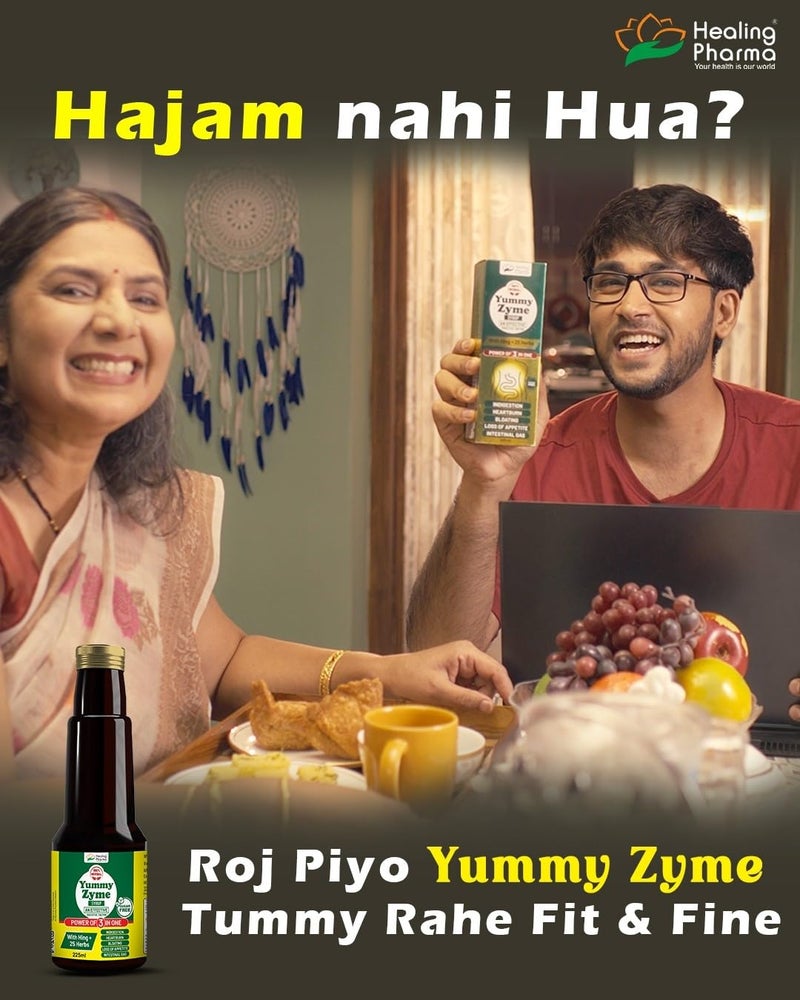 Healing Pharma - Yummy Zyme Digestive Enzyme Syrup | Ayurvedic Digestive Tonic with Hing & 25 Herbs | Relieves Indigestion, Bloating, Heartburn & Intestinal Gas | Sugar Free | 225 ml - Image 4