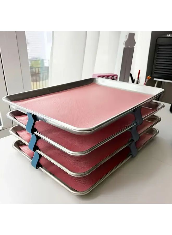 16pcs Stackable Space Saving Multilayer Plastic Grilled Tray Rack Food Grade Multipurpose Baking Pan Drying Rack For Oven Air Fryer Kitchen Storage Organizer BBQ Camping Outdoor Portable Shelf Picnic Party Supplies - Image 1
