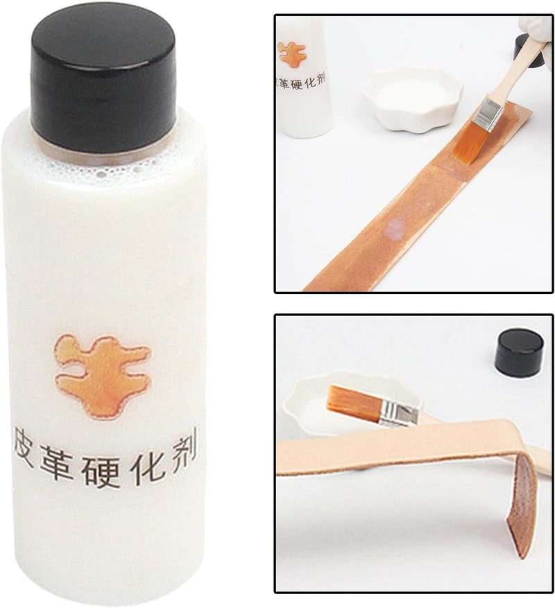 klarako Leather Hardener Shaping Gel Clear Quick Bonding Fix DIY Liquid Adhesive Leathercraft 100ml Fast Dry Stiffener Leather Fabric Modeling - Image 1