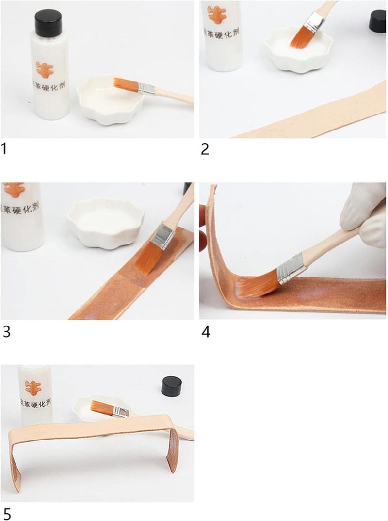 klarako Leather Hardener Shaping Gel Clear Quick Bonding Fix DIY Liquid Adhesive Leathercraft 100ml Fast Dry Stiffener Leather Fabric Modeling - Image 4