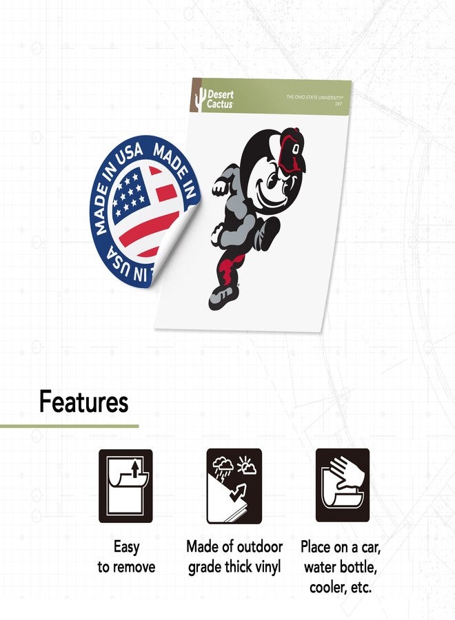 Desert Cactus The Ohio State University Sticker OSU Buckeyes Vinyl Decal Laptop Water Bottle Car Scrapbook (IND 197) - Image 4