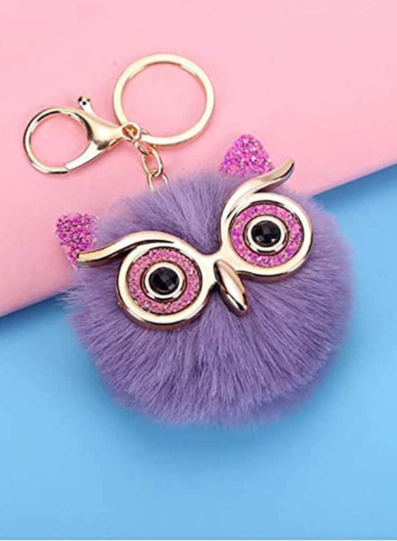 Y&D 2Pcs Pom Keychain Puff Ball for Women Bag Purse Car Key Rings Sweet Girl Doll Soft Cute Keychains Wallets - Image 4