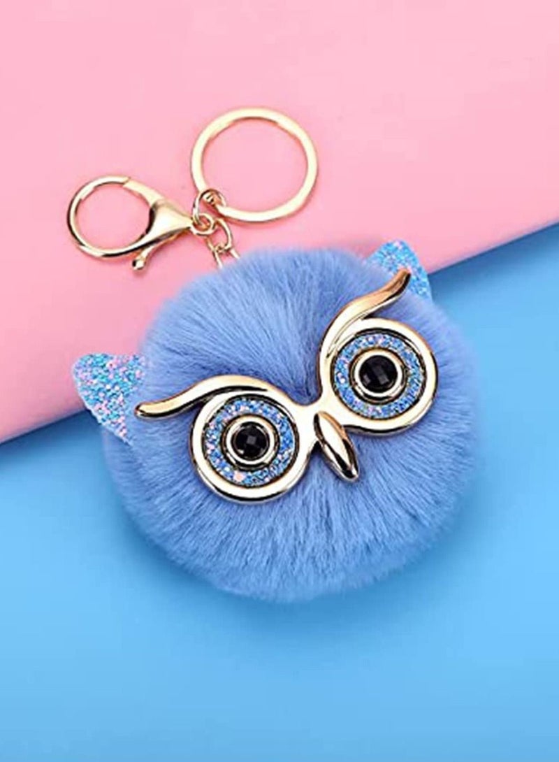 Y&D 2Pcs Pom Keychain Puff Ball for Women Bag Purse Car Key Rings Sweet Girl Doll Soft Cute Keychains Wallets - Image 3