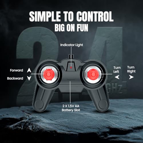 FormulaFun Inferno GT 1:16 Mini RC Car, High-Speed, 2.4GHz Remote, Rechargeable Battery, LED Lights, All-Terrain Sporty Matte Finish Design, RC Car for Kids 4+ Years – Black - Image 4